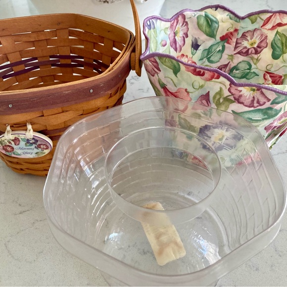 LONGABERGER Basket Morning Glory Handwoven 2000 May Series Fabric Liner Plastic - Picture 9 of 16